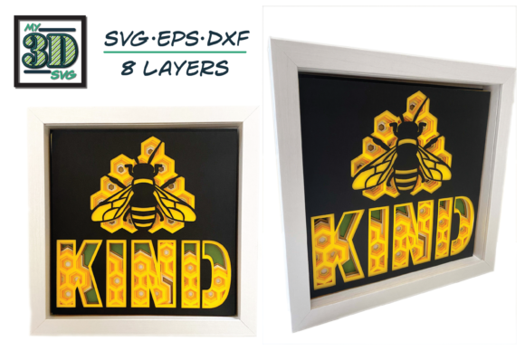 3D Bee – Bee Kind Shadow Box
