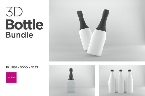 3D Bottle Mockup Bundle Vol-4: Realistic Packaging Visualization for Today’s Creative Workflow
