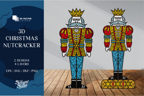 3D Christmas Nutcracker SVG Papercut
