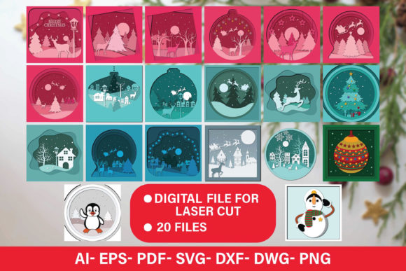 3D Christmas Paper Cut SVG File Bundle: A Versatile Creative Resource for Modern Holiday Crafting