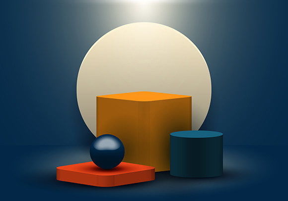3D Geometric Product Shelf Standing