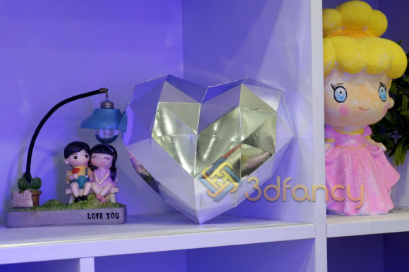 3D Heart Papercraft SVG Free Template
