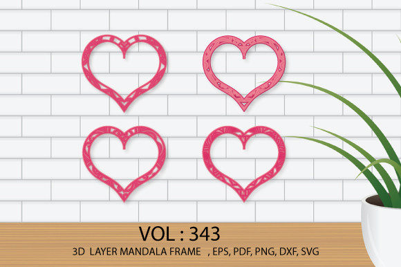 3D Layer Valentine Heart Frame Bundle