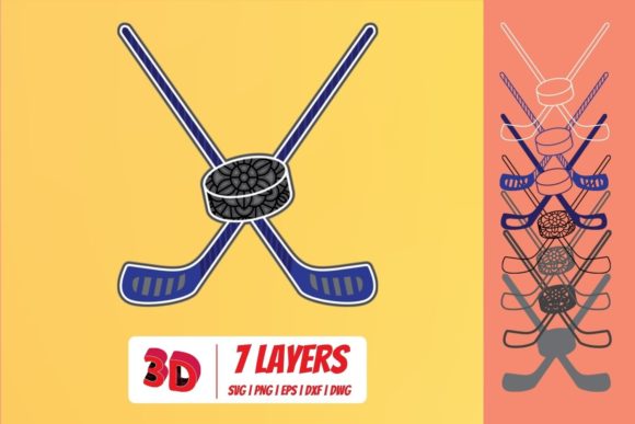 3D Layered Hockey 1 SVG Cut File: A Practical Design Resource for Crafters and Small-Business Makers