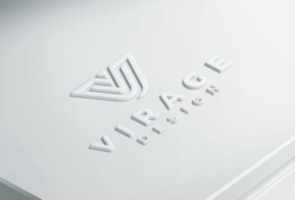 3D Logo Mockup on White Plastic Surface