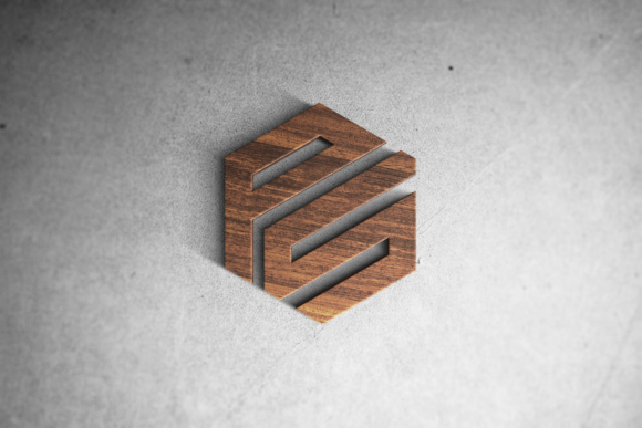 3D Logo Mockup on Wood