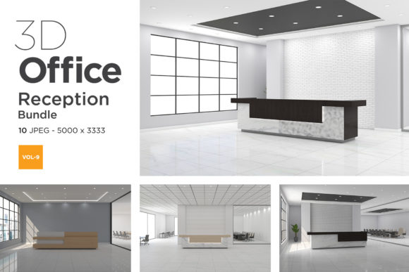 3D Office Reception Mockup Vol 9: Realistic Visuals for Smarter Brand Presentations
