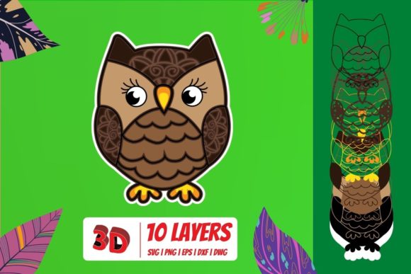 3D Owl SVG Cut File for Creative Projects