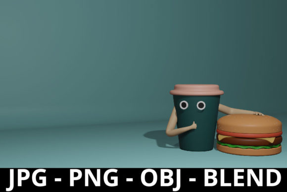3D Rendering Burger Coffee Cup: When Everyday Objects Become Digital Assets
