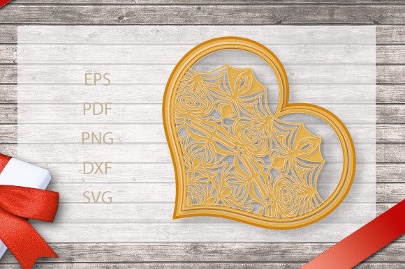3D Sweet Love Heart Layer Mandala SVG 36