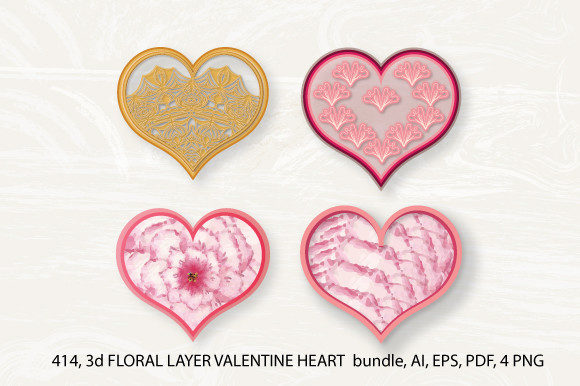 3D Valentine Layer Love Heart BUNDLE