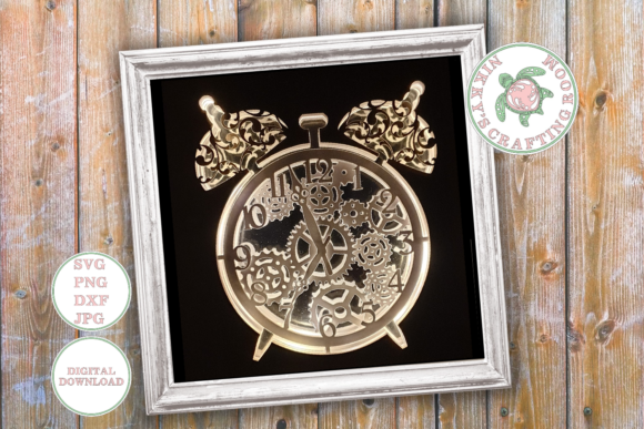 Alarm Clock 3D Shadow Box Template