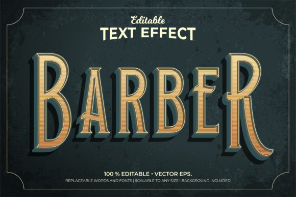 Barber Vintage 3D Style Editable Text: Where Heritage Typography Meets Modern Creative Agility