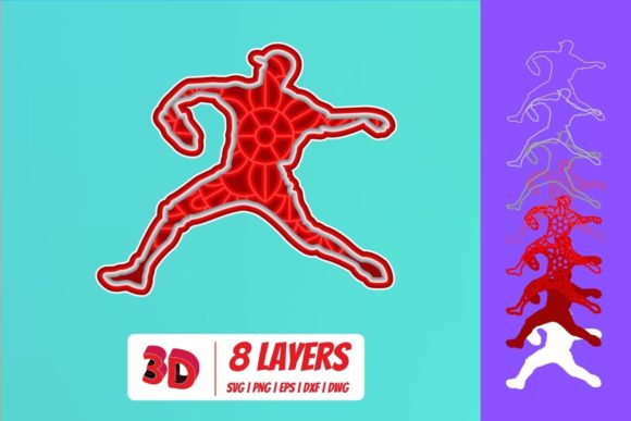 Baseball Player2 3D Layered SVG Cut File: A Practical Design Asset for Crafters, Educators, and Small Businesses
