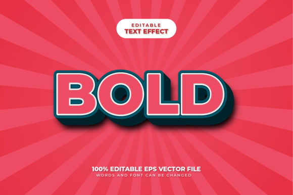 Bold 3D Text Effect, Editable Text