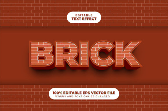 Brick 3D Text Effect with Editable Text