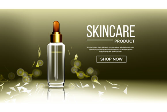 Cosmetic Glass Design Vector. Perfume