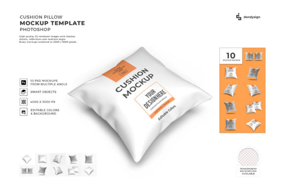 Cushion Pillow 3D Mockup Bundle Template