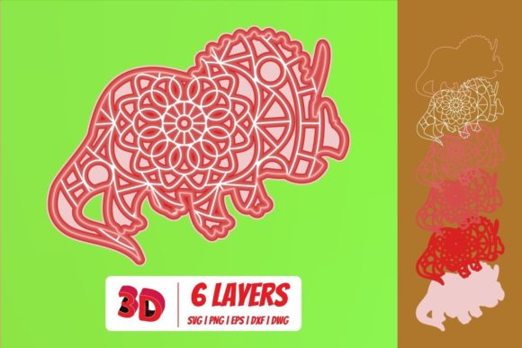 Dinosaurs 3 3D Layered SVG Cut File