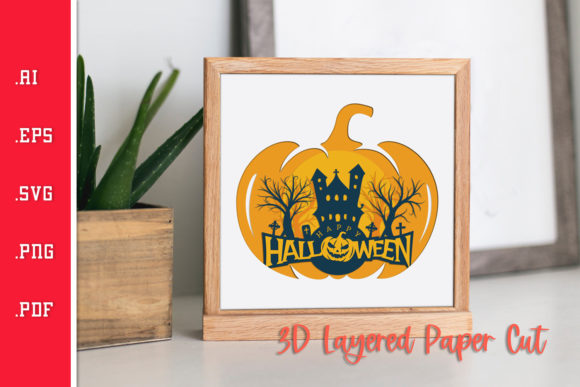 Halloween Pumpkin - 3D Layered Paper Cut