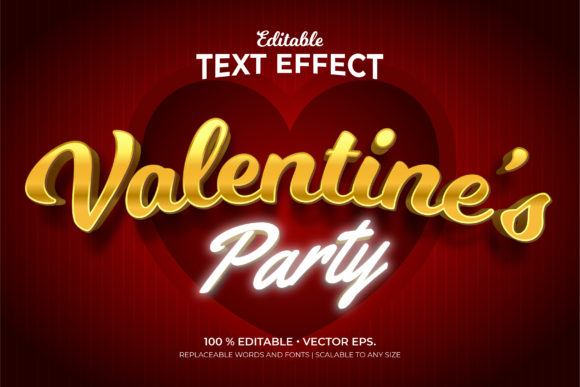 Luxury Valentines Party 3D Text Effects
