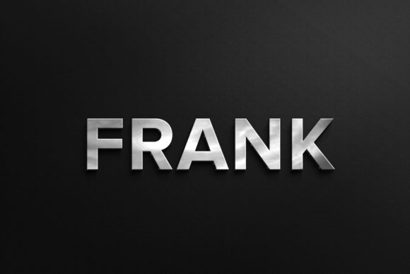 Metal Logo Mockup 3D Sign on Black Wall