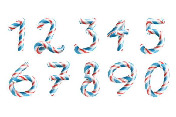 Numbers Sign Set Vector: 3D Numerals
