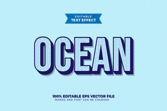 Ocean 3D Editable Text Effect