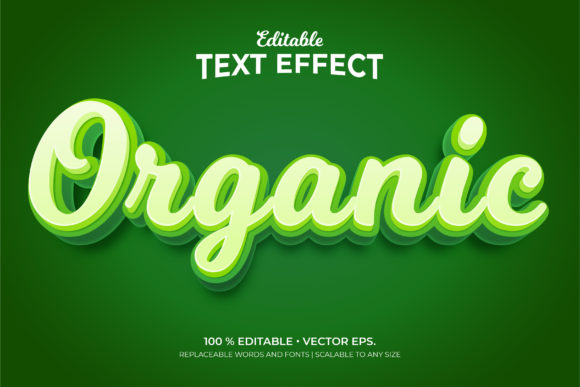 Organic 3D Style Editable Text Effects