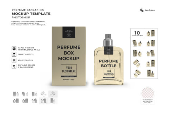 Perfume Packaging 3D Mockup Bundle