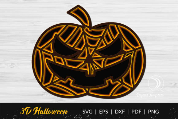 Pumpkin Halloween 3D Multilayer Cut File