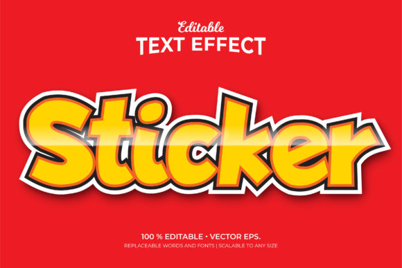 Sticker 3D Style Editable Text Effects