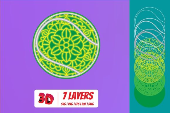 Tennis Ball 3D Layered SVG Cut File
