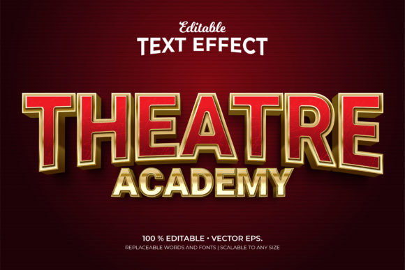 Theatre Academy 3D Style Editable Text E