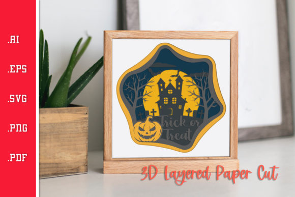 Trick or Treat - 3D Layered Papercut SVG