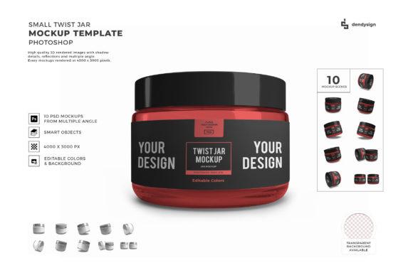 Twist Jar Packaging 3D Mockup Bundle
