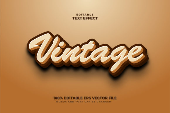 Vintage 3D Text Effect with Editable Text: Design Flexibility Meets Nostalgic Depth